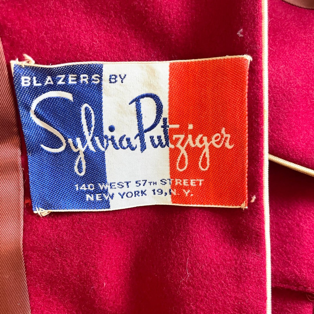 Sylvia Putziger Vintage Preppy Collegiate Blazer In Red Size Medium - Picture 14 of 15